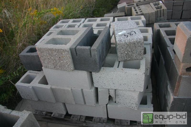 lot 387 image: pallet granite faced cinder blocks...