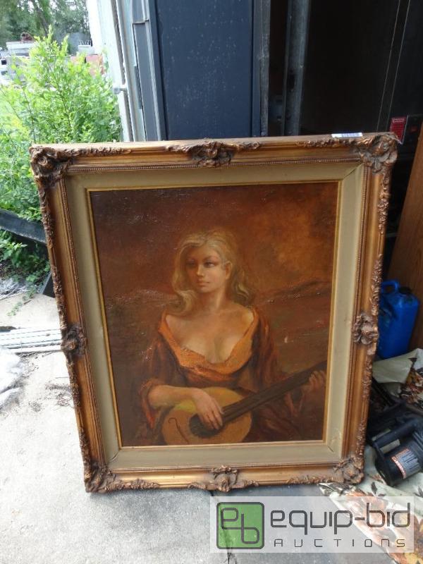 lot 1225 image: Framed art.,Vintage Framed picture....