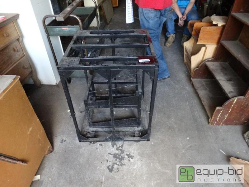 lot 1266 image: Black metal shelf....
