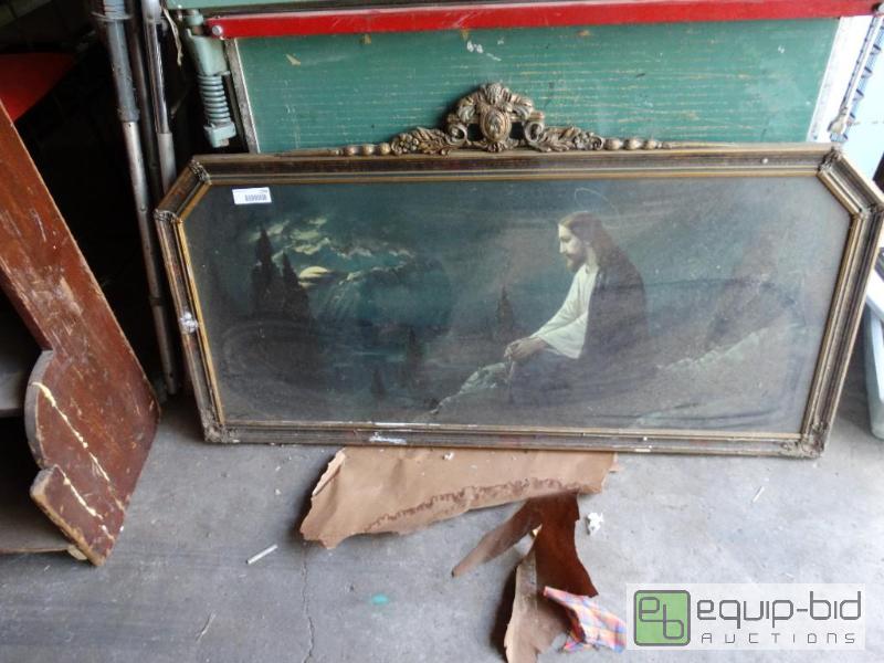 lot 1268 image: Framed art 48&quot wide....