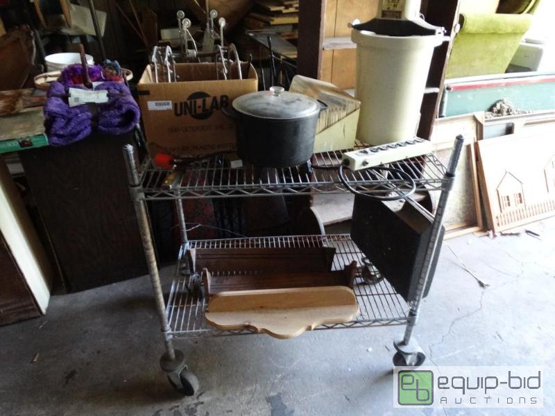 lot 1315 image: Metal shelf with all contents....