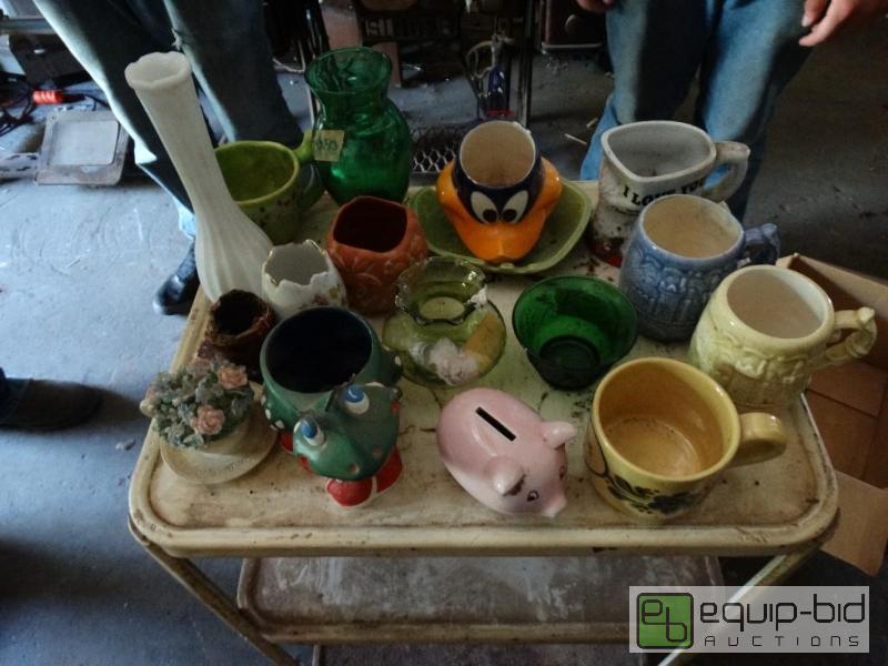 lot 1332 image: Lot of misc. cups, vases and decor...