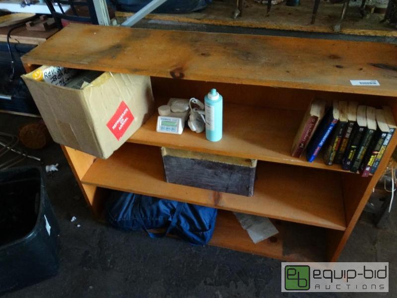 lot 1356 image: wood shelf and contents....
