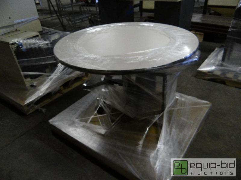 lot 346 image: (1)  48 Round Top Table And (1) Rolling Cloth Padded Office Chair