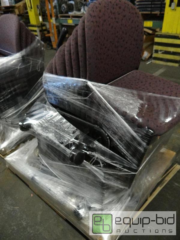 lot 350 image: Lot Of (8) Stackable Chairs, (2) Chair Carts, And Vacuum Cleaner