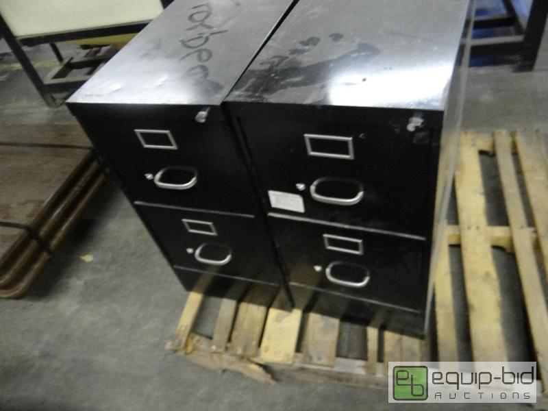 lot 373 image: Pair Of 2 Drawer Standard Filing Cabinets
