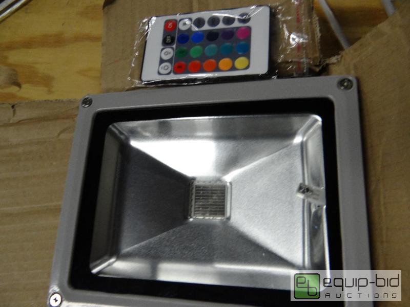 lot 426B image: (1) New 20 Watt LED Multi Color Flood Light With Remote