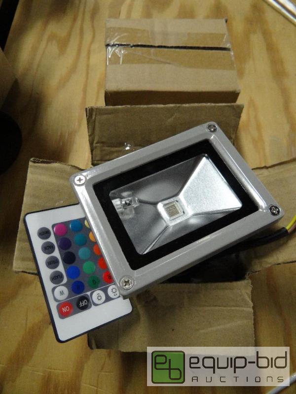 lot 427E image: (2) New 10 Watt LED Flood Lights With Remote