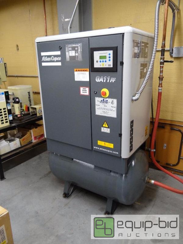 lot 11 image: Atlas Copco Oil Injected Rotary Screw Compressor With Tank And Beko Oil Water Seperator