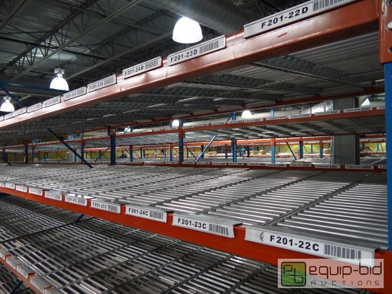 lot 1467BS image: Lot Of (44) 12X60 Span Trak Carton Gravity Flow Roller Rack