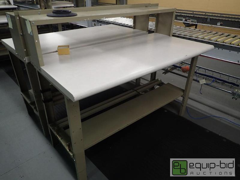 lot 1500 image: 60 Metal Base Work Station With Laminate and Wood Top