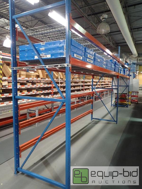 lot 1518 image: (2)X12 (3) Tier Rack System With Wire Pallet Racking On (2) Tiers