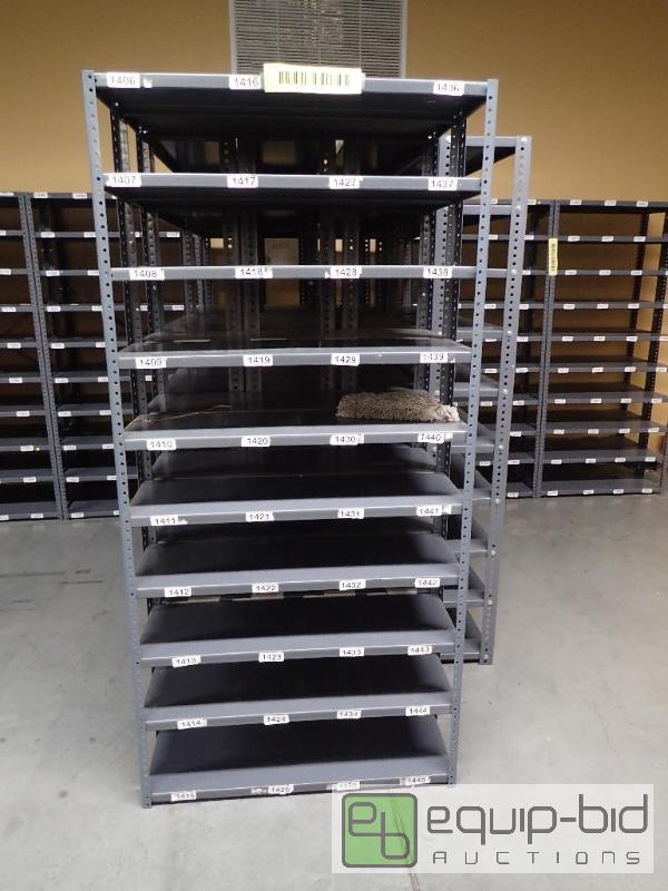 lot 1530P image: 10 Tier Metal Storage Shelving 75x35x12