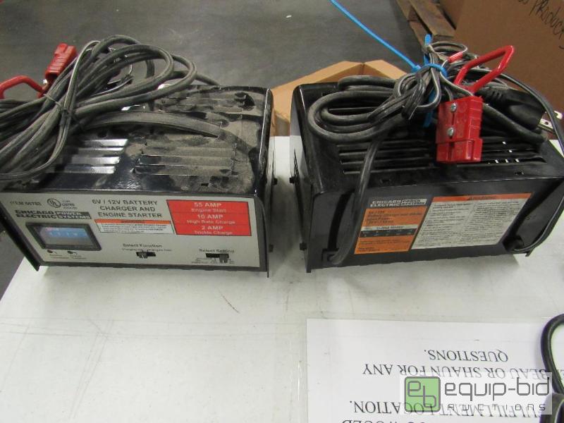 lot 2535 image: (2) Chicago Electric Battery Chargers