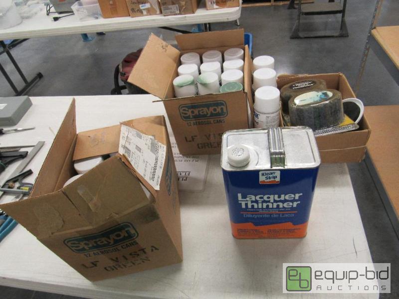 lot 2574 image: Lot of Thinner Chemical w Spray Paint