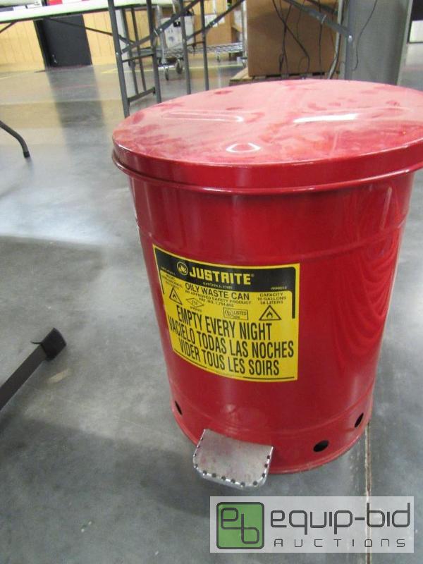 lot 2590 image: Justrite Oily Waste Can