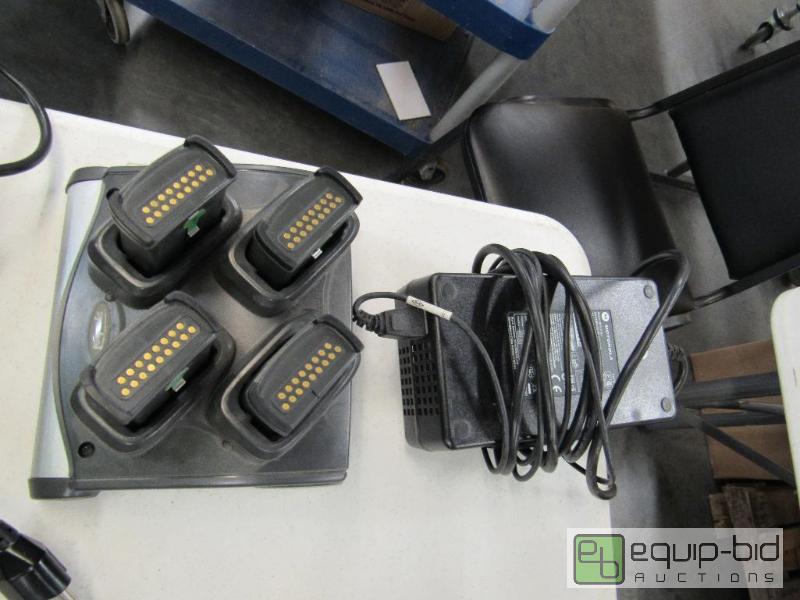 lot 2636 image: Motorola Symbol Mobile ComputerScanner Battery Charging Station With (4) Batteries
