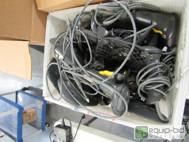 lot 2643 image: Tote Of Symbol Corded Scanners And Stands
