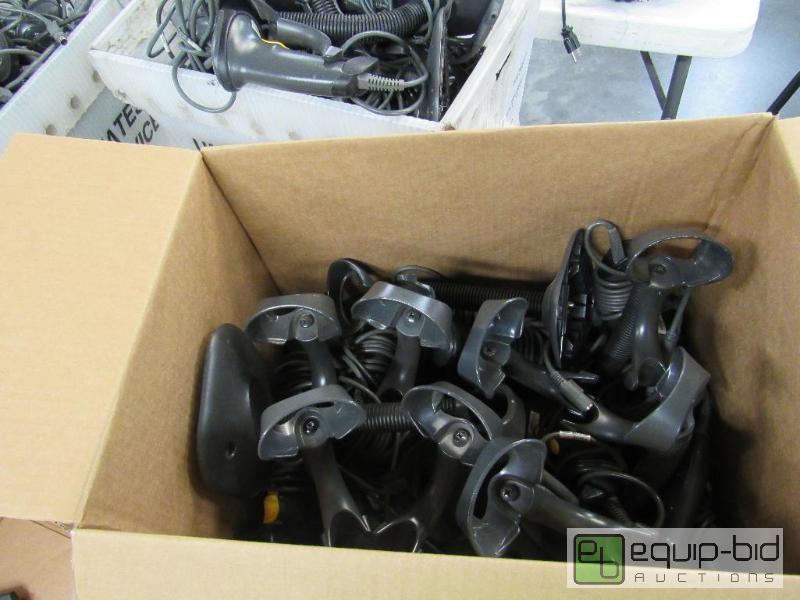 lot 2646 image: Tote Of Symbol Corded Scanners And Stands