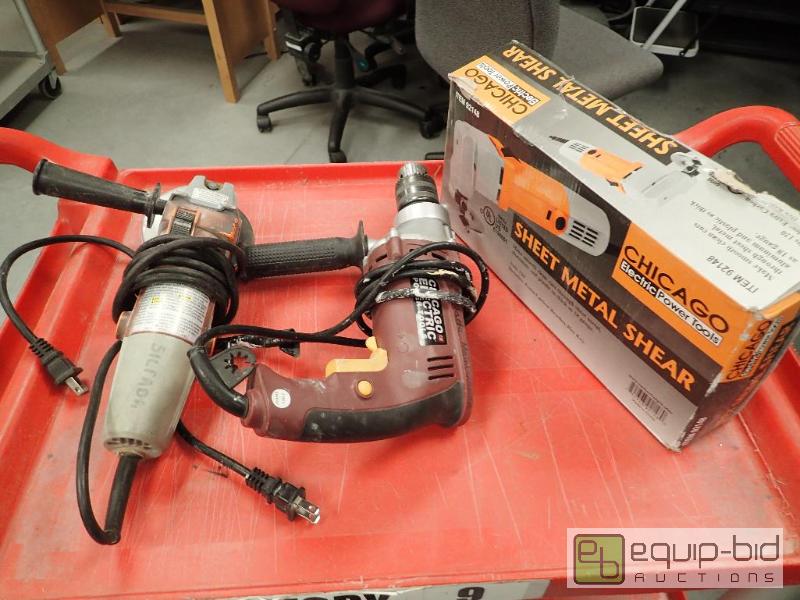 lot 669 image: .5Inch Hammer Drill, Grinder And Metal Sheer