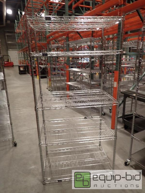 lot 720 image: 5 Tier Metal Wire Rack 40x24x74