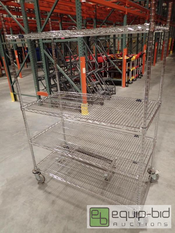 lot 727 image: 4 Tier Metal Wire Metro Storage Rack On Casters 40x24x62