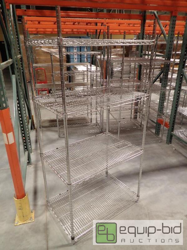 lot 728 image: 4 Tier Metal Wire Metro Storage Rack 40x24x74