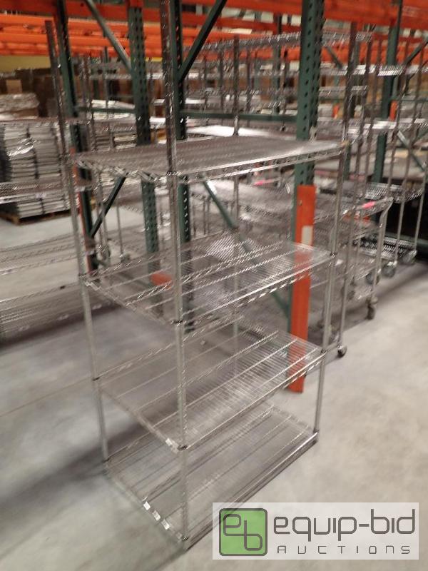 lot 729 image: 4 Tier Metal Wire Metro Storage Rack 40x24x74