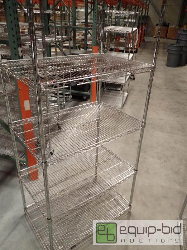 lot 730 image: 4 Tier Metal Wire Metro Storage Rack 40x24x74