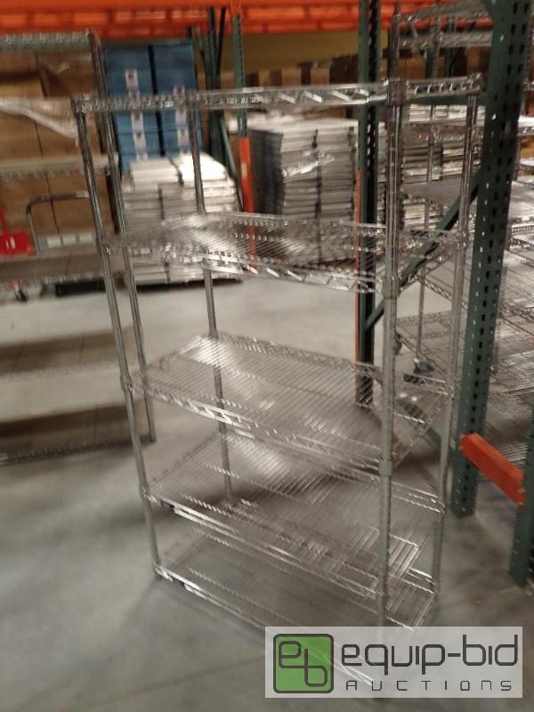 lot 731 image: 5 Tier Metal Wire Storage Rack 36x18x62