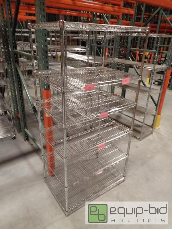 lot 735 image: 6 Tier Metal Wire Rack 36x24x72