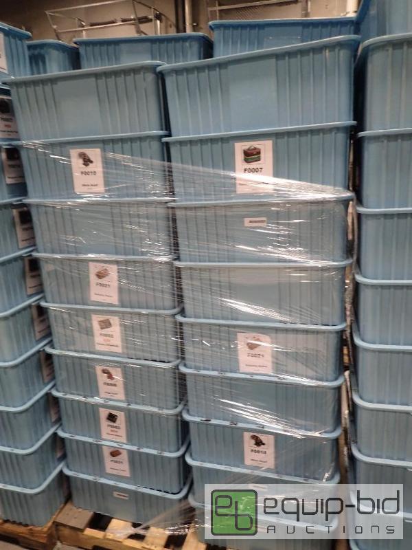 lot 895 image: Large Pallet of (44) Blue Plastic Totes