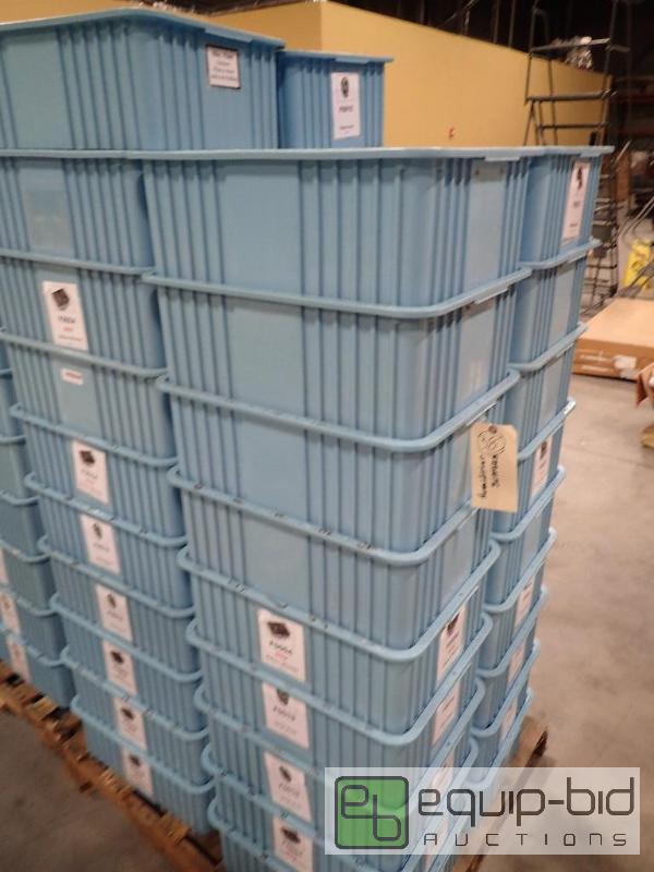 lot 897 image: Large Pallet of (40) Blue Plastic Totes