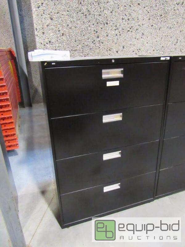 lot 926 image: 4 Drawer Black HON Filing Cabinet