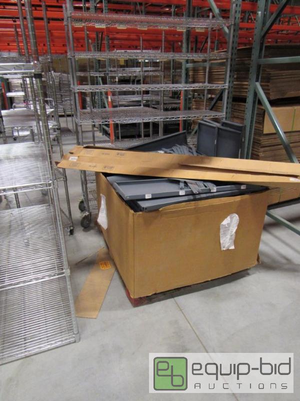 lot 970 image: 2 Gaylords Full Of Grey Metal Shelving