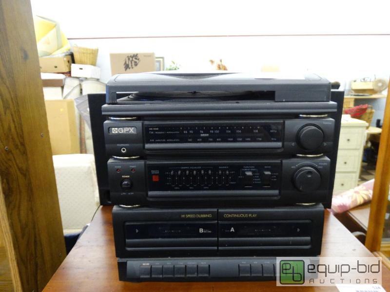 lot 525 image: GPX stereo system with turntable, double tape...