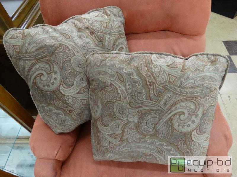 lot 580 image: Pair of brown, green &amp tan paisley accent...