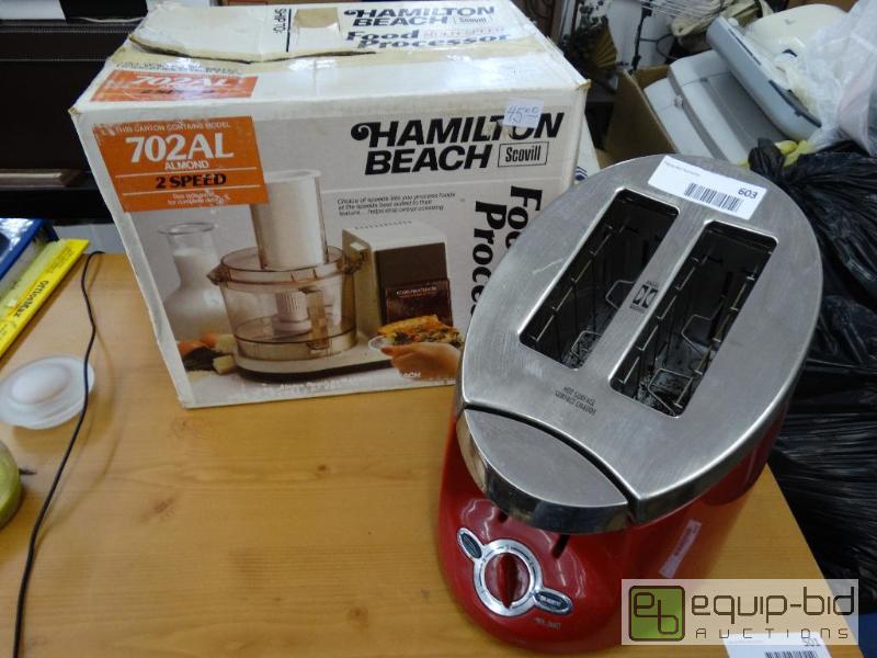 lot 603 image: Hamilton Beach food processor and toaster....