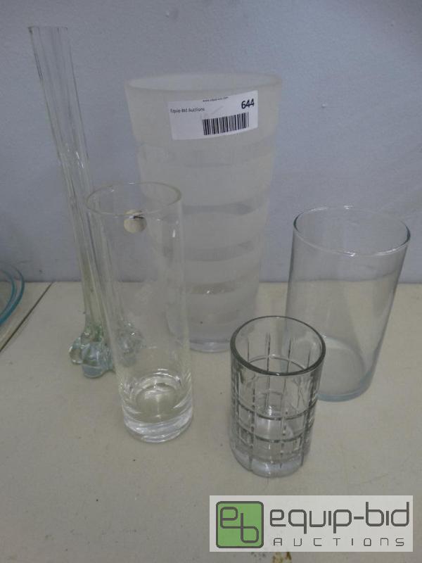 lot 644 image: Lot of crystal and pressed glass vases....