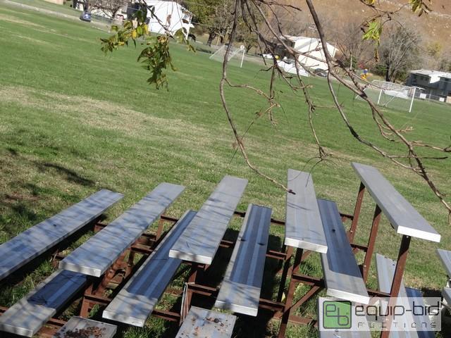 lot 481 image: 15 Aluminum Stadiums Unlimited 5 Tier Bleacher Set With Metal Framework