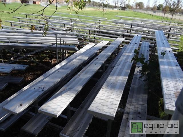 lot 483 image: 15 Aluminum Stadiums Unlimited 5 Tier Bleacher Set With Metal Framework
