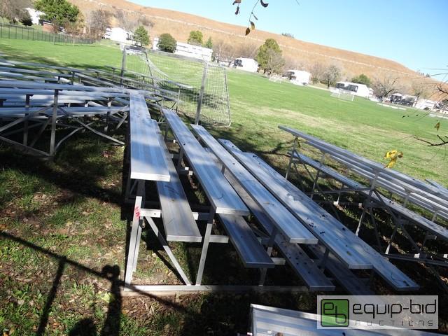 lot 490 image: 15 Aluminum Stadiums Unlimited 5 Tier Bleacher Set With Metal Framework