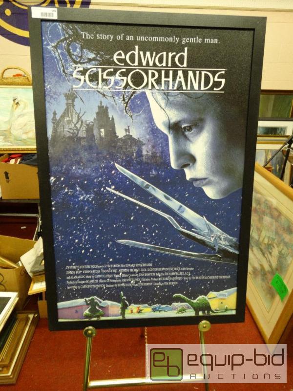 lot 585 image: Framed Edward ScissorHands&nbspmovie poster....