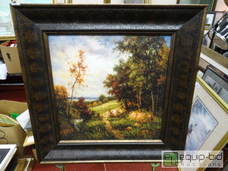 lot 595 image: Framed landscape print.  &quotstream Side&nb...