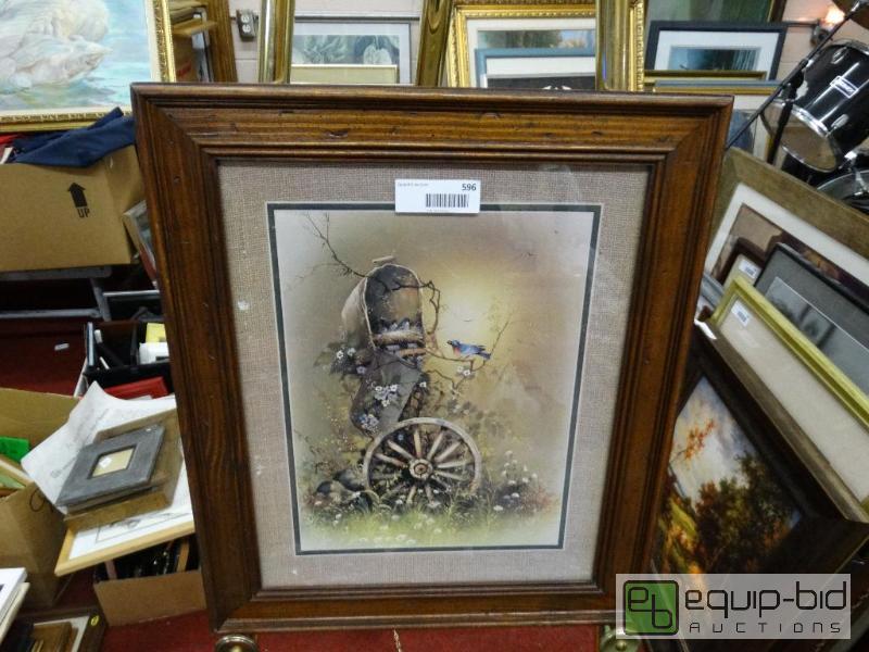 lot 596 image: Home Interior framed print.  18 x 21....