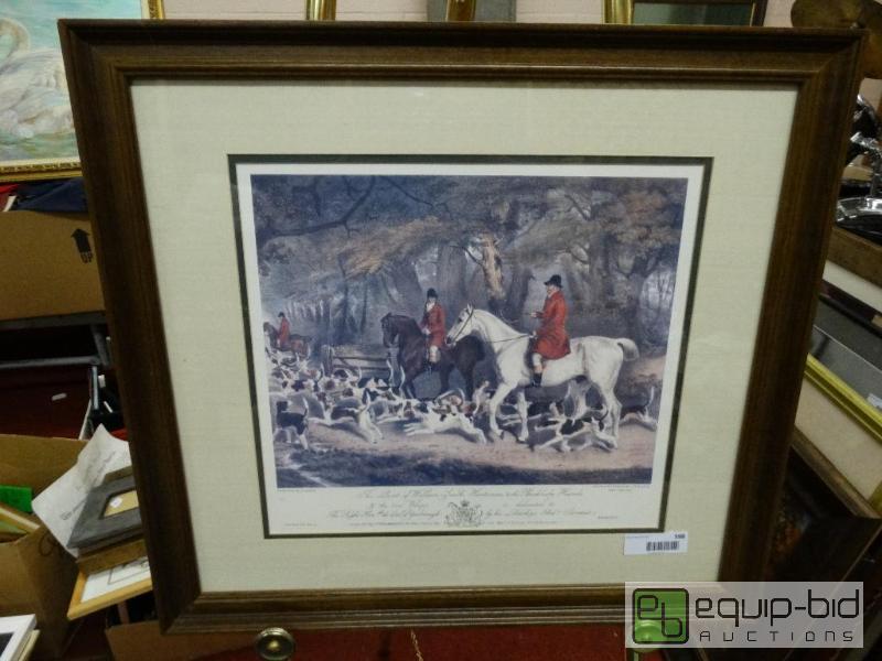 lot 598 image: Framed print of William Smith, Huntsman to th...