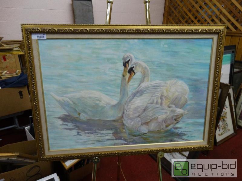 lot 605 image: Beautiful large framed original oil on canvas...