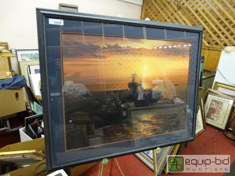 lot 609 image: Large framed print by William S Phillips.  Ti...