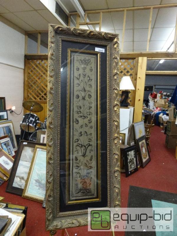 lot 624 image: Large framed decorative wall art.  Beautiful ...