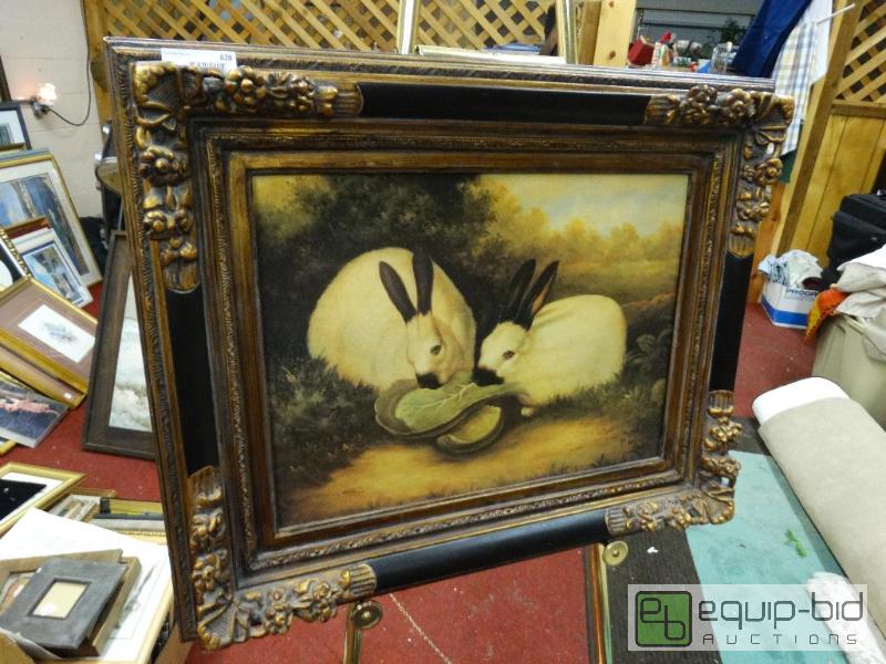 lot 628 image: Two Hymalain rabbits print in beautiful thick...